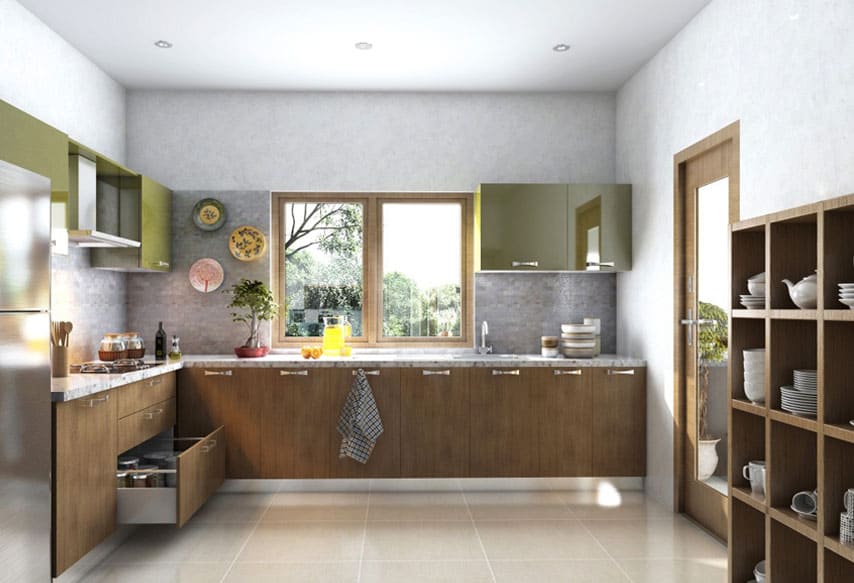 L-shaped Modular Kitchen